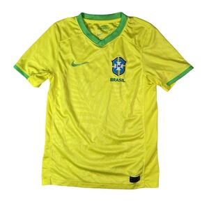Nike Brazil Soccer Jersey Womens L National Team‎ World Cup Home Kit Yellow